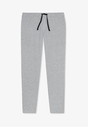 Grå mjukisbyxor i mjukt material med dragsko i midjan och smalnande ben för en slim fit.