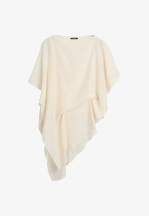 Massimo Dutti, ASYMMETRIC CAPE-STYLE FLOWING BLOUSE 05120620 - Tunique - white