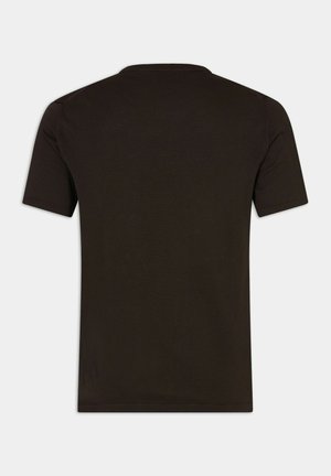 Musta lyhythihainen t-paita, valmistettu pehmeästä puuvillasta. Siinä on pyöreä kaula-aukko ja yksinkertainen, saumaton muotoilu ilman näkyviä logoja tai kuvioita.