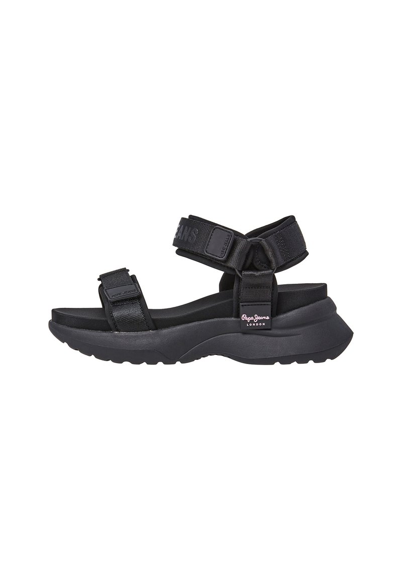 Pepe Jeans Sandalen met plateauzool zwart Pepe Jeans Sandalen met plateauzool zwart