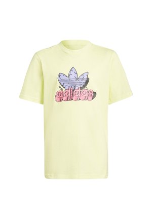 adidas Originals TEE UNISEX - Camiseta estampada - pulse yellow/light purple