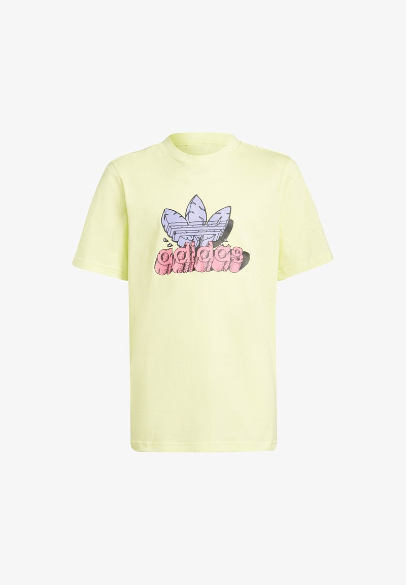 adidas Originals TEE UNISEX - Camiseta estampada - pulse yellow/light purple