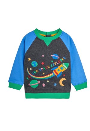 REGULAR FIT - APPLIQUÉ DROP SHOULDER  - Mikina - charcoal grey rocket