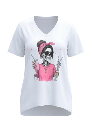 Angel of Style, T-SHIRT, A-LINIE, TOTENKOPF-DAME - T-shirt con stampa - snow white