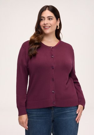 Fiorella Rubino, CARDIGAN SCOLLO TONDO - Cardigan - bordeaux