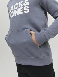 Jack & Jones Junior JJECORP LOGO HOOD - Felpa con cappuccio - flint stone