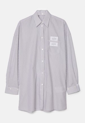 DOUBLE COLLAR  - Button-down blouse - white/grey