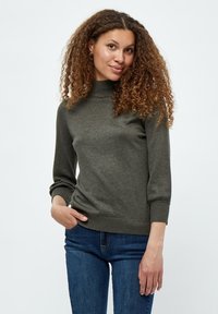 Minus - MIMERSIN ROLL NECK KNIT - Džemperis - beluga green melange Miniatūras attēls 1