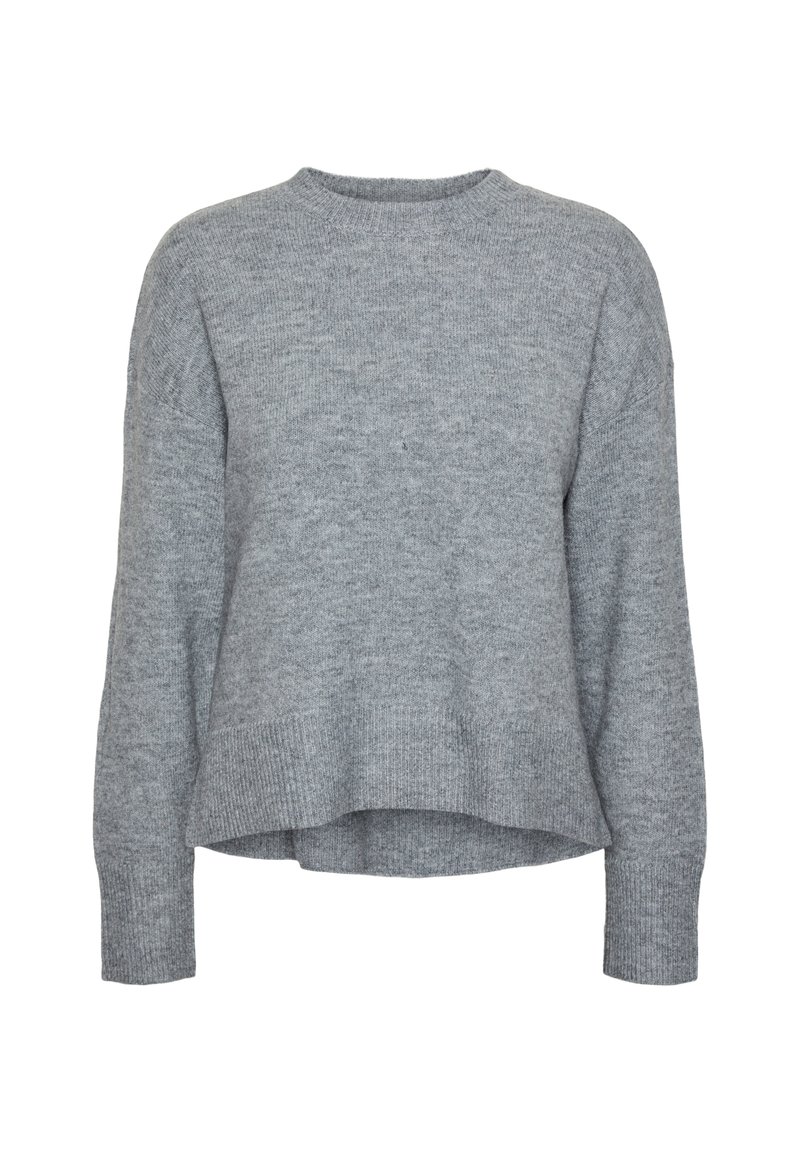 Pieces Strickpullover grau-meliert