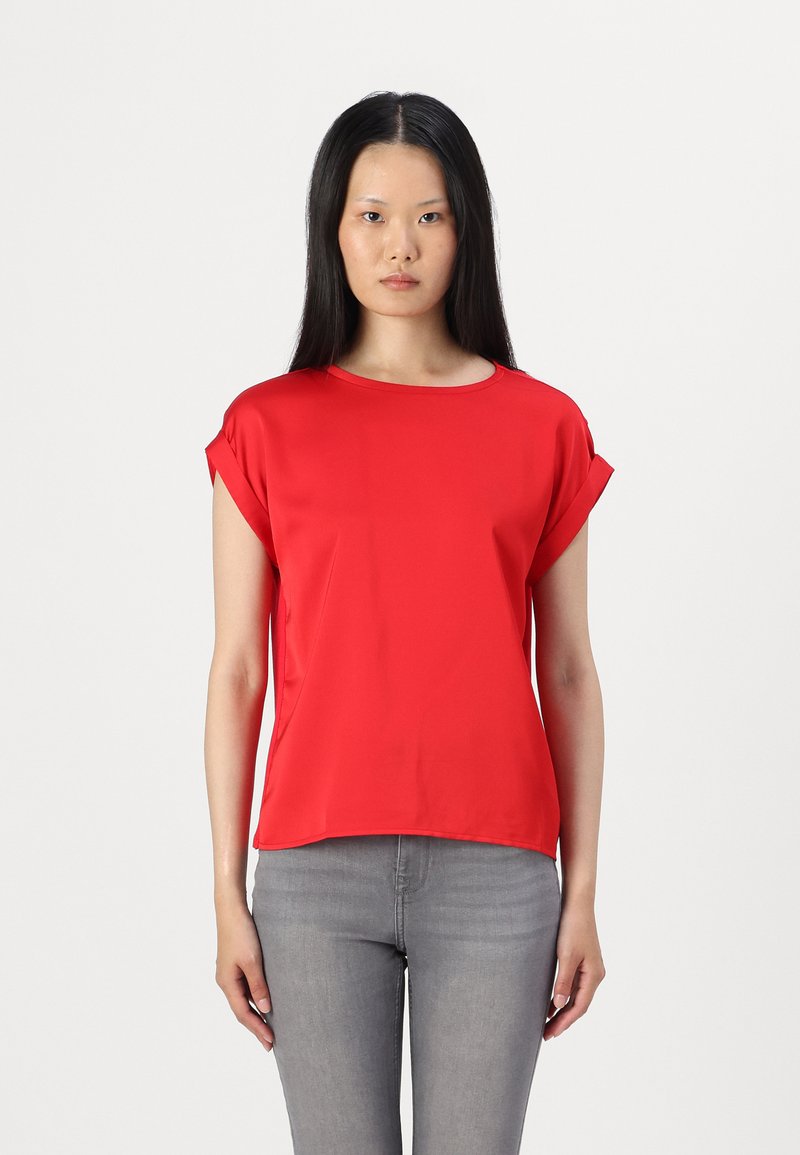 VILA VIELLETTE - Jednoduché tričko - racing red