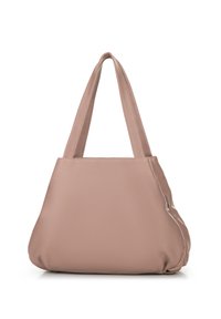 Borsa tote non in pelle di un delicato rosa, con ampi manici in tessuto e un corpo spazioso e strutturato dal texture liscia e senza hardware visibile.
