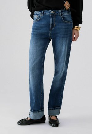 LIU JO, LIU JO STRAIGHT JEANS WITH CUFF - Džínsy s rovným strihom - blue denim
