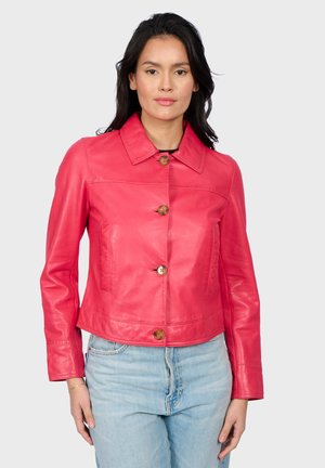 BOARD - Leather jacket - raspberry