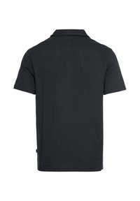 Dunkelgraues Poloshirt mit kurzen Ärmeln, strukturiertem Stoff, dezenten Rippungen und klassischem Kragen. Keine sichtbaren Marken oder Muster.