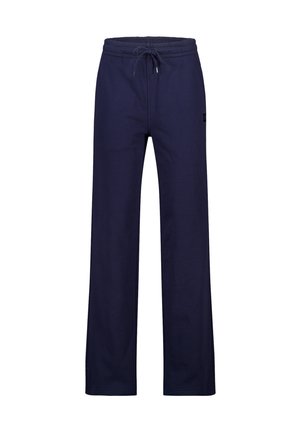 Marineblauwe joggingbroek van een katoenmix, met een elastische tailleband met trekkoord en een ontspannen, rechte pijpdesign.