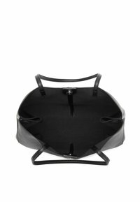 Must kaal nahast kott kahe käepideme ja avatud ülaosaga, sileda tekstuuriga. Interjöör sisaldab tumedat kangast voodrit ning tõmblukuga taskut.