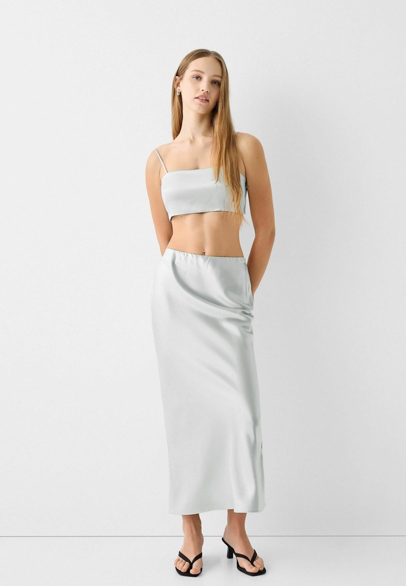 Bershka Top zilverkleurig Bershka Top zilverkleurig