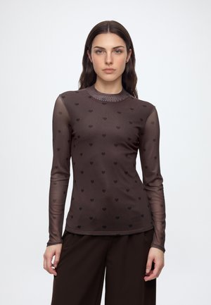 ONLY, ONLERICA MESH L/S TOP JRS NOOS - Long sleeved top - coffee bean