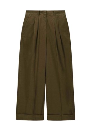 MID WAIST - Trousers - dunkelgrün