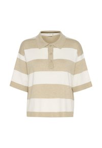 Bluză polo - feather gray m chalk stripe
