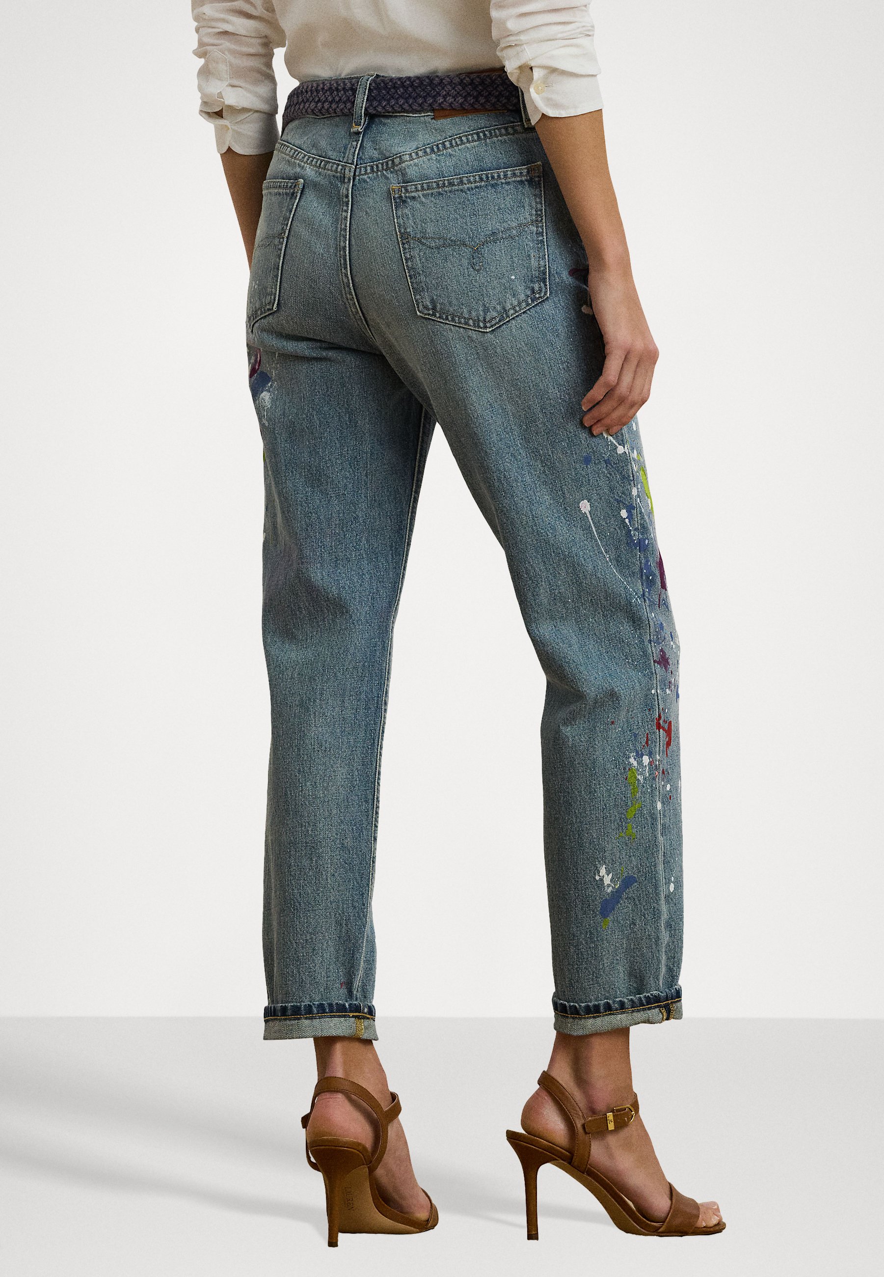 Lauren Ralph Lauren Print Boyfriend Tapered Ankle Jean
