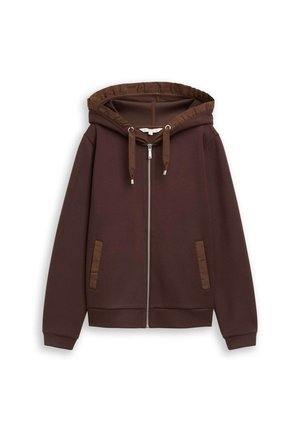 TOM TAILOR, TOM TAILOR HOODIE - Sweat zippé - java dark brown