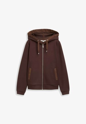 TOM TAILOR, TOM TAILOR HOODIE - Sweat zippé - java dark brown