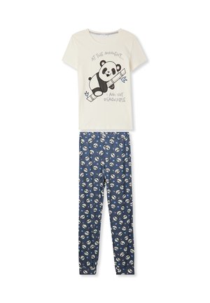 Terranova A FANTASIA CON PANDA MANICHE CORTE - Pigiama - bianco lana