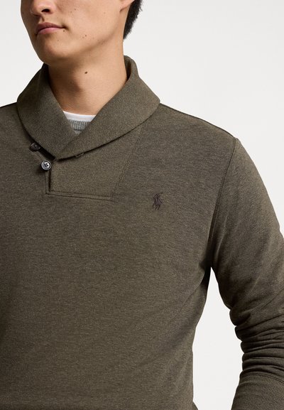 Polo Ralph Lauren LUXURY JERSEY SHAWL-COLLAR PULLOVER - Jersey de punto - wilson olive heather