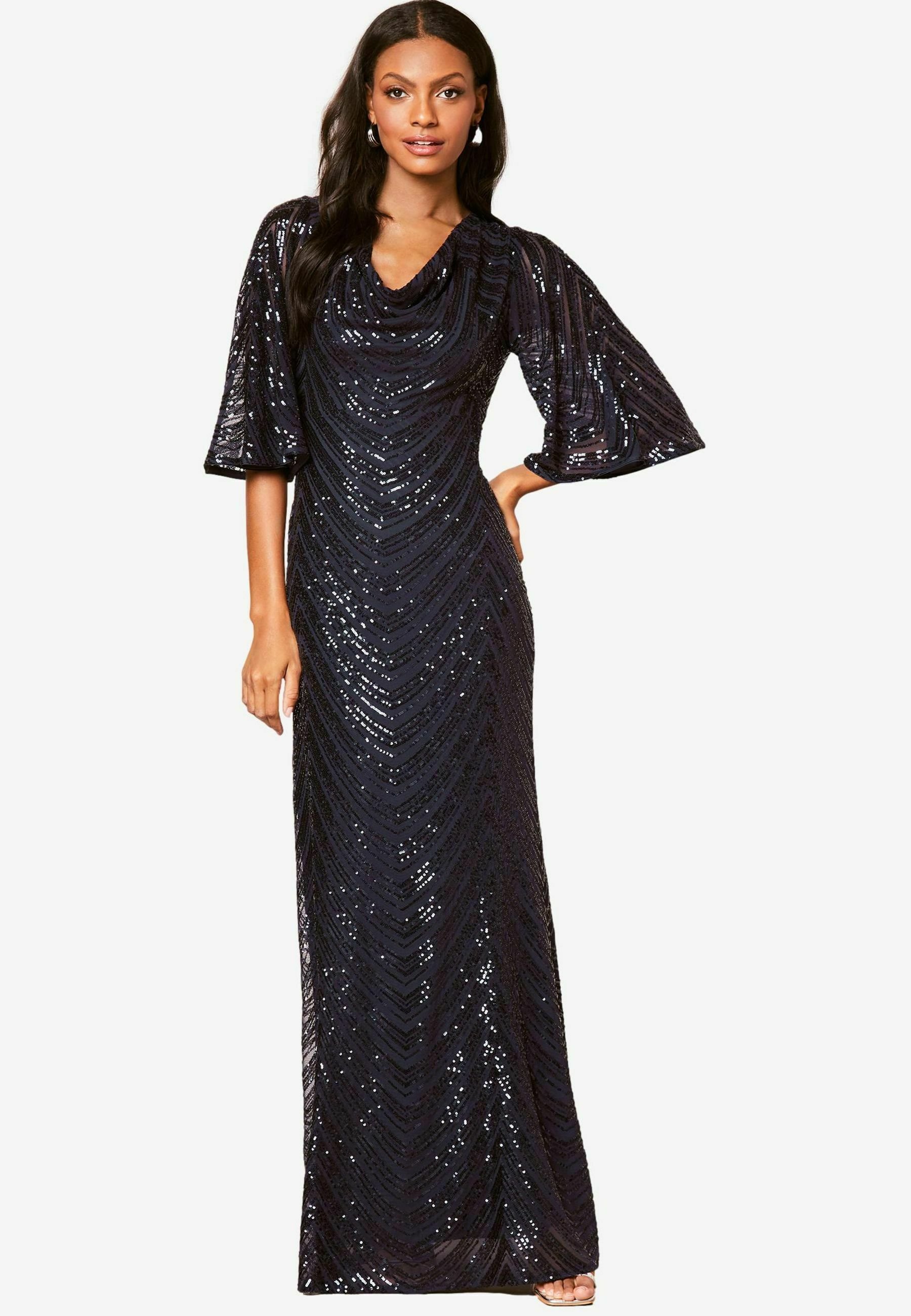 blue sequin lipsy dress Lipsy London Navy Blue Sequined Dress UK 22 Womenswear