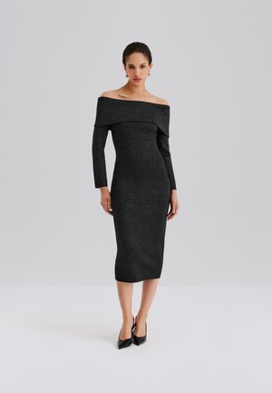 AMELA EMBELLISHED MIDI - Rochie tip creion - black