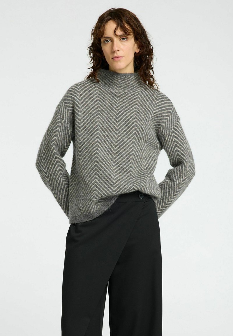 Selected Femme FISCHGRÄT - Džemperis - medium grey melange