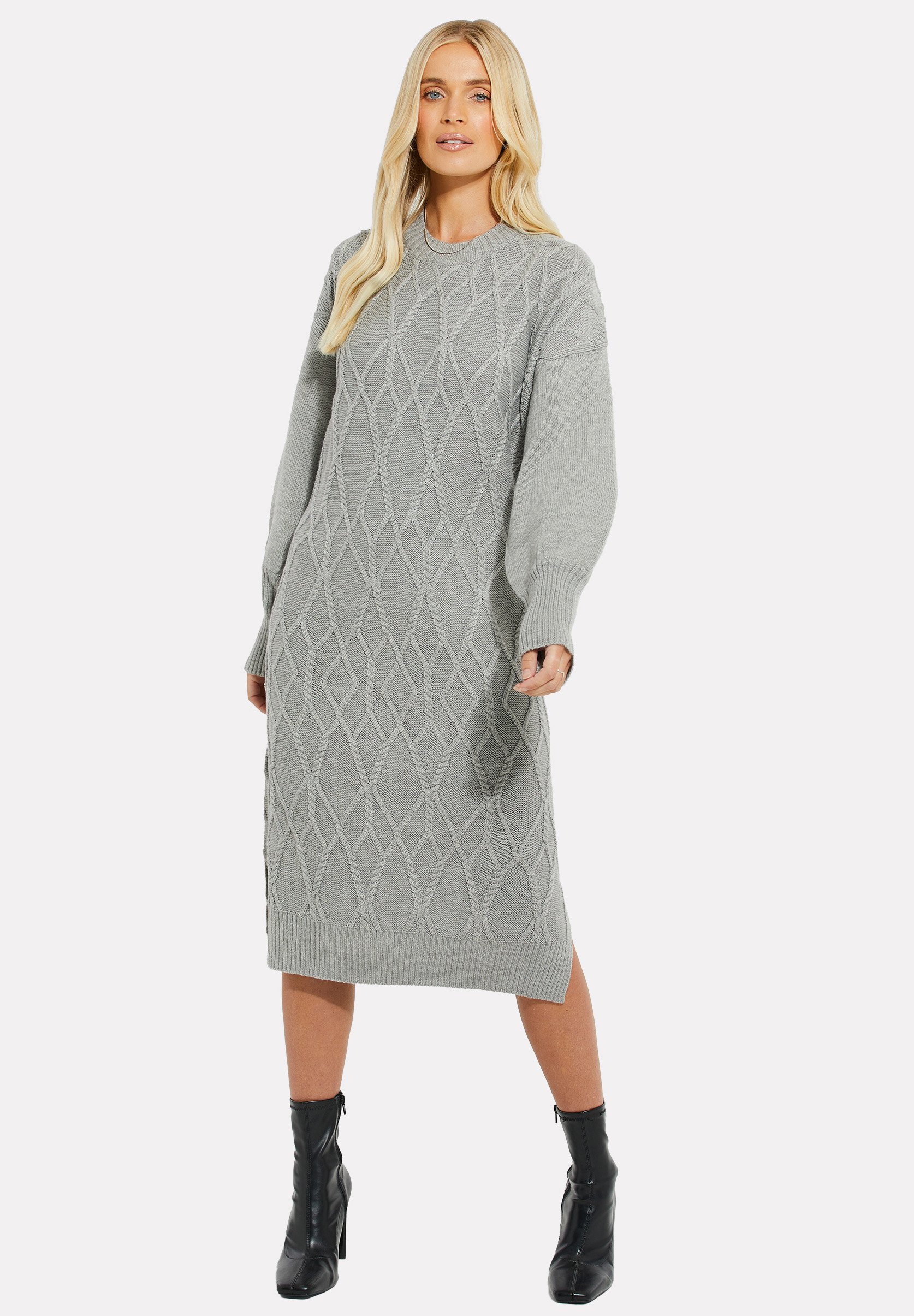 Threadbare THB HARLEY CABLE - Jumper dress - grey - Zalando Threadbare THB HARLEY CABLE - Jumper dress - grey - Zalando