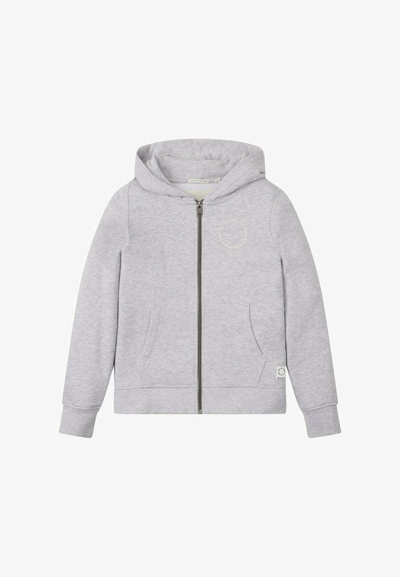 TOM TAILOR Sweater met rits - light stone grey melange