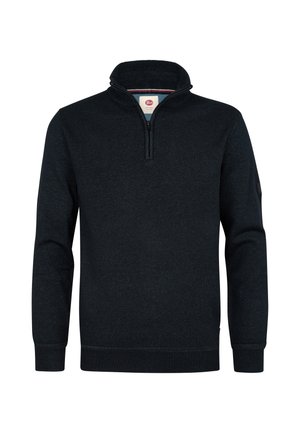 Petrol Industries, QUARTER-ZIP KNIT STEELFORD - Trui - deep black