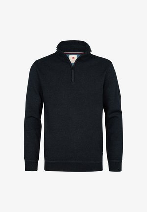 Petrol Industries, QUARTER-ZIP KNIT STEELFORD - Trui - deep black