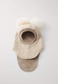 Huttelihut BALACLAVA POMPOMS UNISEX - Kootud müts - sand melange