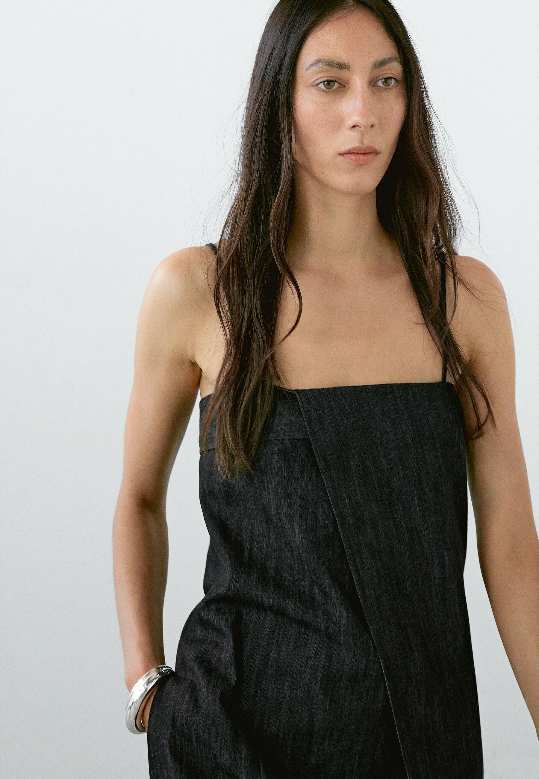 【Massimo Dutti】Short strappy denim dress Massimo Dutti SHORT STRAPPY - Denim dress - mottled dark