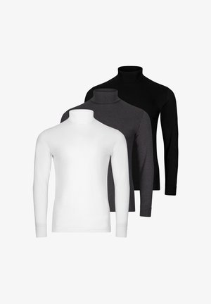 Ragman 3 PACK - Maglietta a manica lunga - weiß/schwarz/dunkelgrau