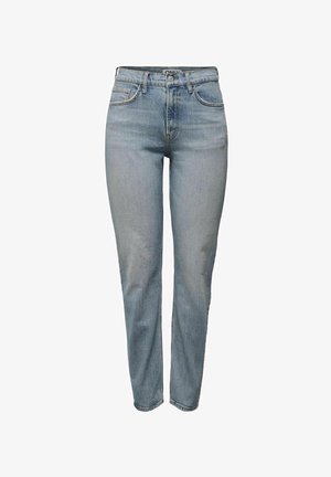 Světlé modré džíny s rovný fit, s klasickým designem pěti kapes a mírně vybledlým vzhledem s jemnými detaily v prošívání.