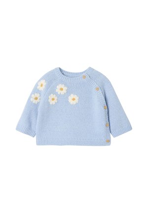 Vertbaudet, VERTBAUDET KNITWEAR JUMPER WITH SIDE OPENING FOR NEWBORN - Cardigan - sky blue