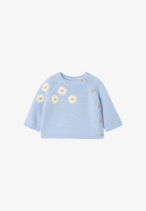 Vertbaudet, VERTBAUDET KNITWEAR JUMPER WITH SIDE OPENING FOR NEWBORN - Cardigan - sky blue