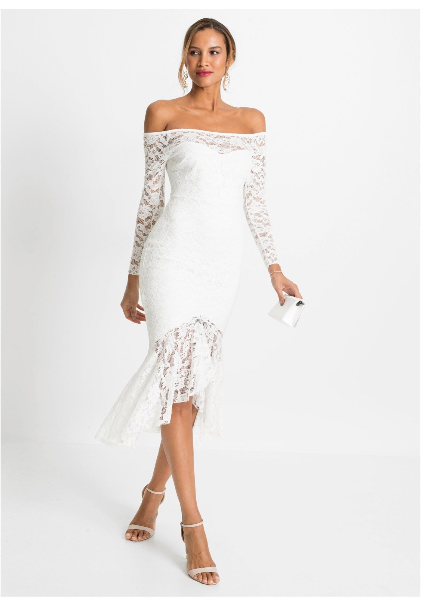 bonprix Abito da sera - weiß/bianco - Zalando
