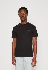 Calvin Klein MICRO LOGO 2 PACK  - Basic póló - black/stony beige
