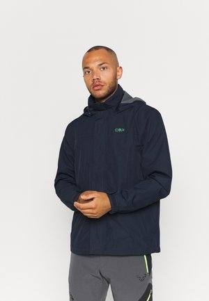 MAN JACKET SNAPS HOOD - Hardshellová bunda - black blue