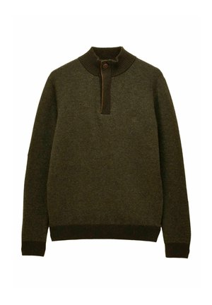 REGULAR FIT - HIGHLAND RICH BUTTON QUATER ZIP  - Strickpullover - dark green