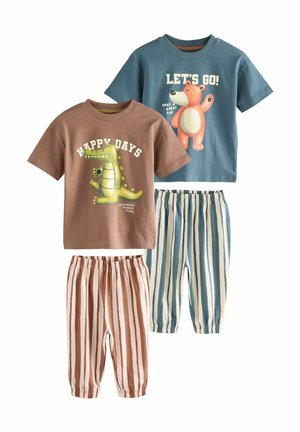 REGULAR FIT - BEAR STRIPE 2 PACK SET - Yöasusetti - blue brown