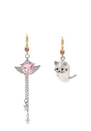 PEARL CRITTERS CAT WINGED HEART MISMATCH - Ohrringe - pink