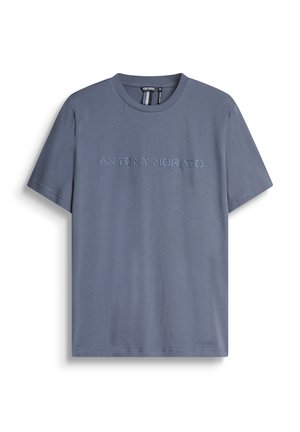 Grijze katoenen t-shirt met korte mouwen, met reliëf "ANTONY MORATO" tekst op de voorkant. Gladde textuur en ronde halsontwerp.