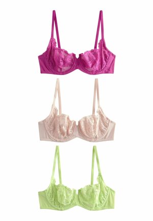 Next 3 PACK - Bygel-bh - pink blush lime